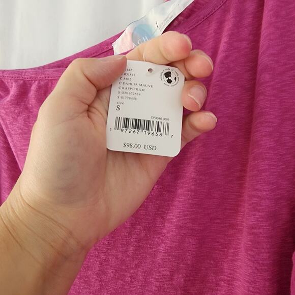 Free people beach Elisa Maxi Dress Dahlia Mauve NWT S oversized relaxed cotton - Picture 8 of 11